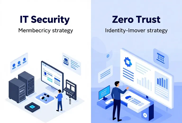 Comparison between traditional IT security and Enterprise Cybersecurity Strategy approaches